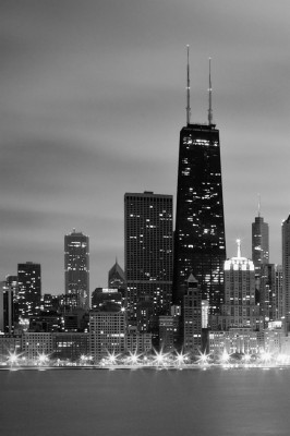 Chicago Skyline Wallpaper - Chicago In Black And White - 640x960 ...