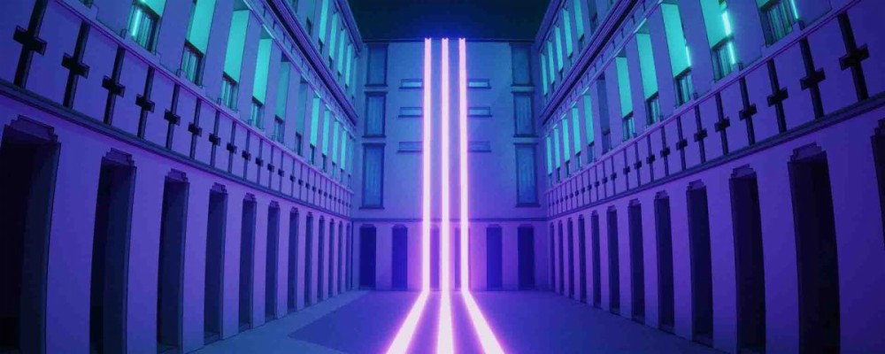 Purple Terrain, Top View, Neon Colors - Neon Wallpaper 4k - 1366x768