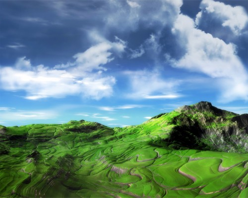 Digital Cg Landscape Wallpapers 1024*768 No - Green Hills Fantasy Art -  1280x1024 Wallpaper 