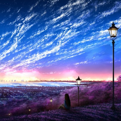 Wallpaper Girl, Solitude, Art, Loneliness, Evening - Anime View ...