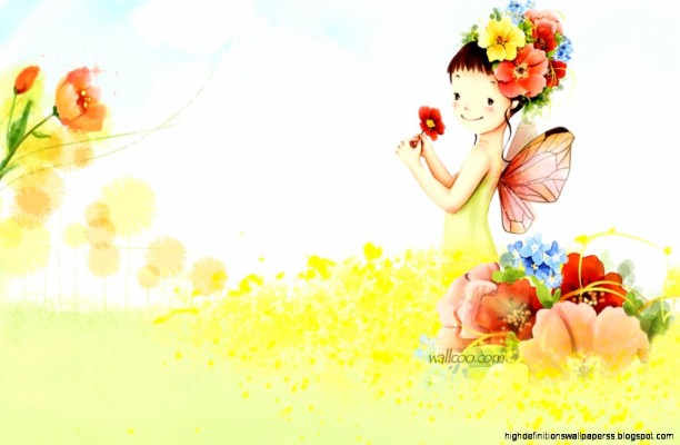 Cute Cartoon Girl Wallpaper Cute Cartoon Kids Artwork - Talk To You I Feel  Happy - 1164x760 Wallpaper 