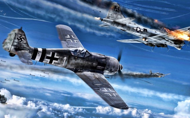 Focke Wulf Fw 190 Boeing B 17 Flying Fortress Battle B17 Focke