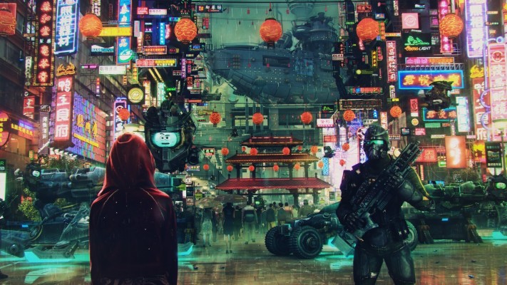 Futuristic City Cyberpunk Skyscrapers People 2560 X 1440 Wallpaper Cyberpunk 2560x1440 Wallpaper Teahub Io