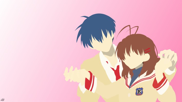 Anime Couple Minimalist Background - 3840x2160 Wallpaper 