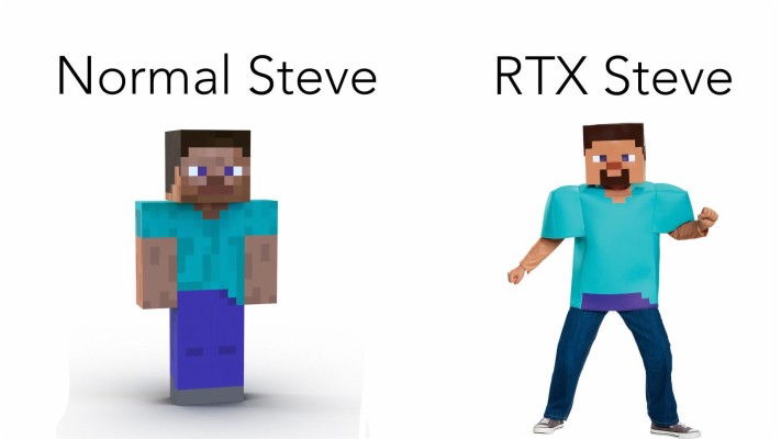 Normal Steve Rtx Steve Video Game Software - Minecraft Rtx Meme - 1920x1080  Wallpaper 