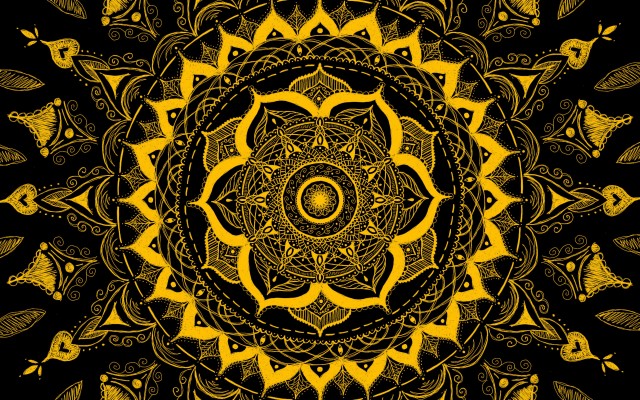 Wallpaper Mandala, Pattern, Abstraction, Tangled, Yellow - Mandala 4k -  3840x2400 Wallpaper 