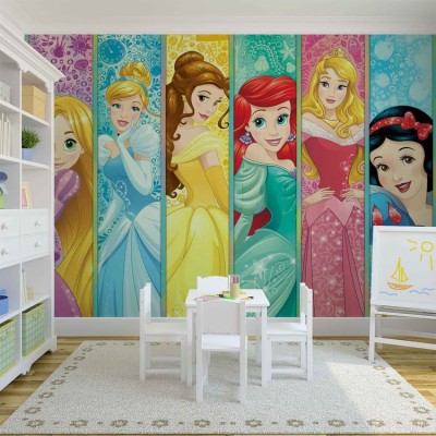 Disney Princesses Aurora Belle Ariel Wallpaper Mural - Mural Cars ...