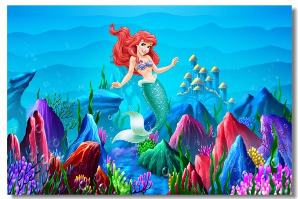 The Little Mermaid - Invitaciones De La Sirenita Para Editar - 1280x800 ...