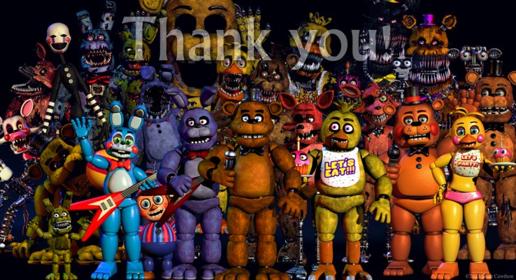 The New Thank You Fnaf Wallpaper Review - Todos Los Animatronics De Five  Nights At Freddy's - 1280x720 Wallpaper - teahub.io