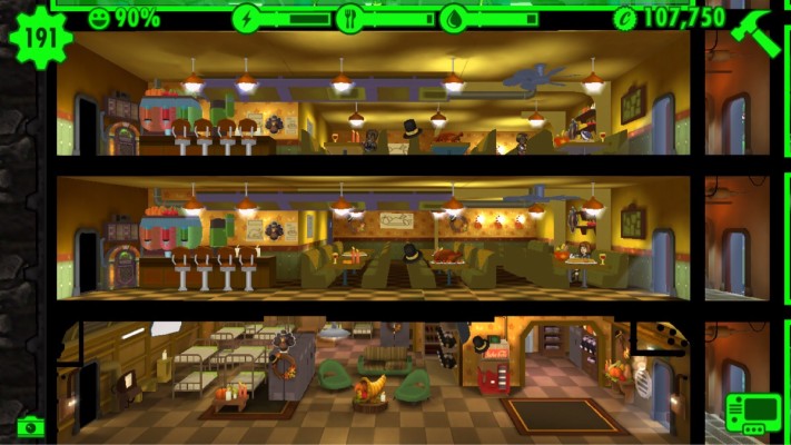 fallout shelter effeciant room size