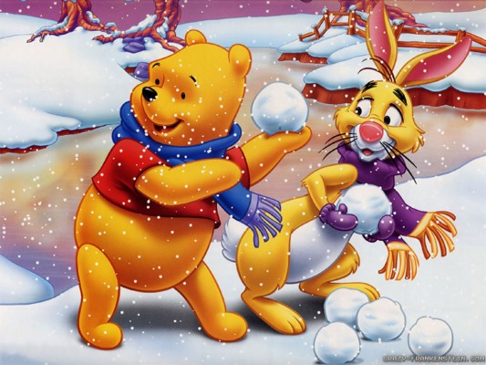 Winnie The Pooh Snowball Fight - 1024x768 Wallpaper - teahub.io