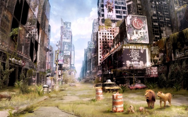 Abandoned Times Square In New York - Am Legend Environment - 1440x900  Wallpaper 