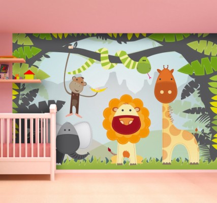 Jungle Mural Kids - 752x703 Wallpaper - teahub.io