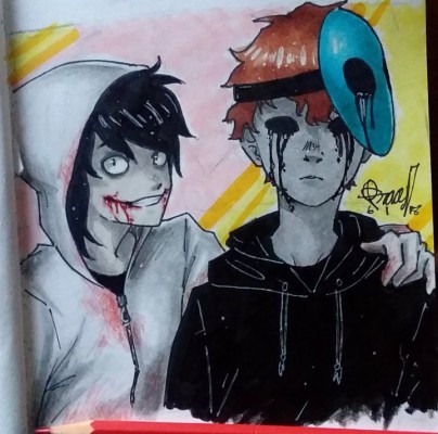 Drawn Jeff The Killer Eyeless Jack - Creepypasta Eyeless Jack And Jeff The Killer  - HD Wallpaper