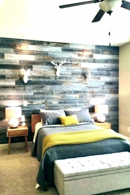 Accent Wallpaper Bedroom Feature Wall Bedroom Grey - Rustic Laminate ...