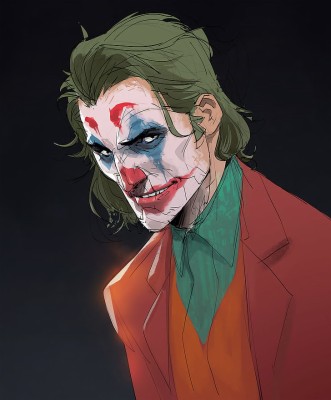 Drawing, Joker, Makeup, Men, Black Background, Suits, - Joker Joaquin ...