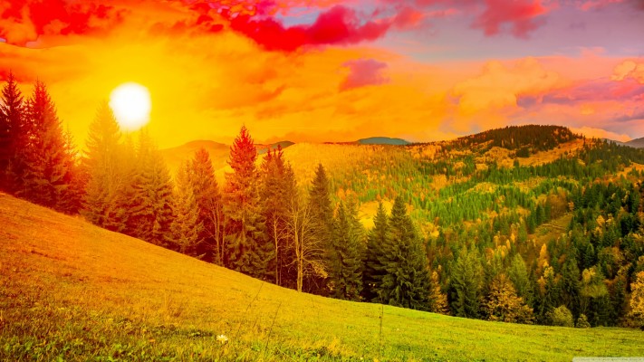 Colorful Mountain Sunrise - Sunrise Mountain Wallpaper Hd - 2880x1620 ...