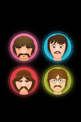 Beatles Cartoon Heads Android Wallpaper - Beatles Wallpaper Hd For 