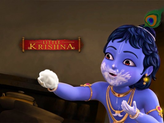 Animated Little Krishna Cartoon Wallpaper Hd Picture - Krishna Cartoon -  2873x1973 Wallpaper 