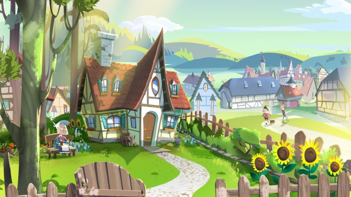 Village Wallpaper - Fairy Tale Village Background - 1920x1080 Wallpaper ...