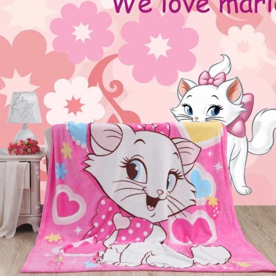 Cartoon Marie Cat Coral Fuzzy Blankets On Bed/couch - Marie The Cat ...