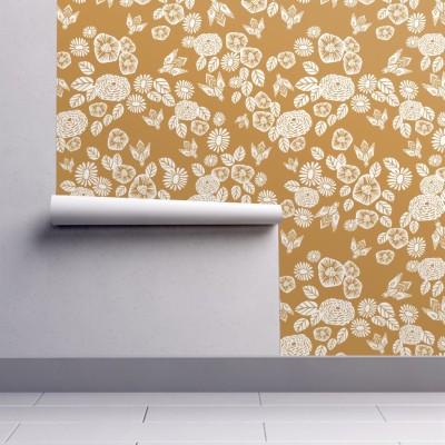 Mustard Yellow Floral - 1024x1024 Wallpaper - teahub.io