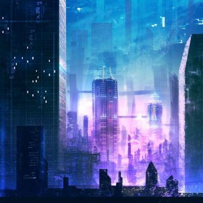 Futuristic City, Buildings, Night, Digital Art, Wallpaper - Futuristic ...