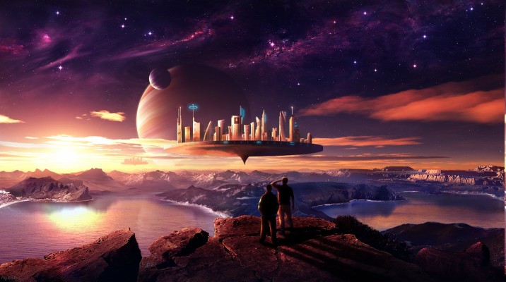 Fantasy Space Planets Art - 1524x851 Wallpaper - teahub.io