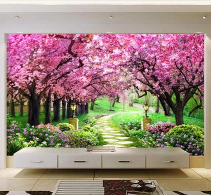 3D Cherry Blossoms WG678 Wall Murals