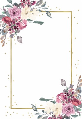 Golden Floral Wedding Invitation Template - Wedding Card Design
