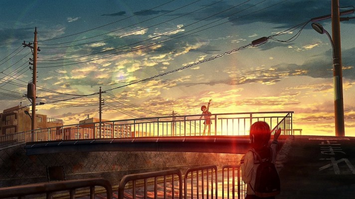 Anime, Art, And Sunset Image - Hd Sunset Tea - 1280x718 Wallpaper ...