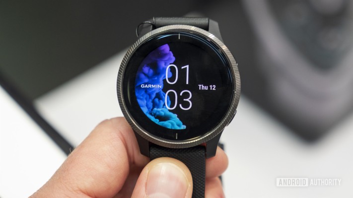garmin venu blue triangle on screen