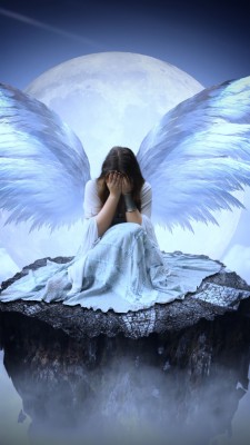 Sad Angel 1440x2560 Wallpaper Teahub Io