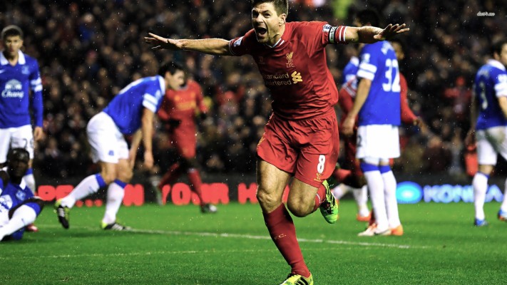 Liverpool S Steven Gerrard Celebrates After His Side ...