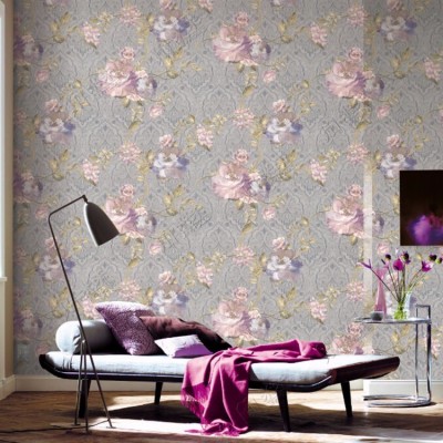 Damask Design 3d Effect Wallpaper For Interior Walls - Wallpaper ...