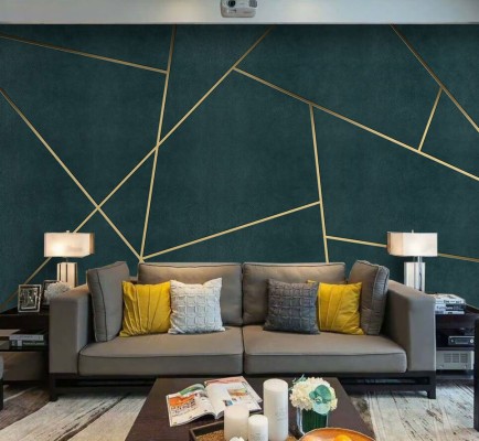 Geometric Wallpaper In Room - 1400x2241 Wallpaper - teahub.io