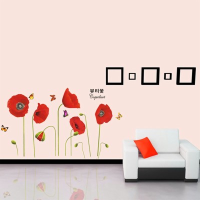 Art Deco Poppy Flowers - 1000x1000 Wallpaper - teahub.io