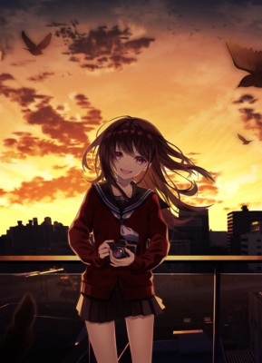 Anime Girl, Camera, Photography, Wallpaper - Cute Anime School Girl ...