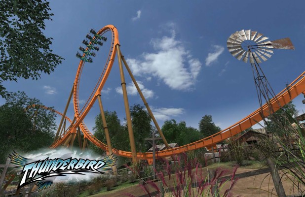 Thunderbird Roller Coaster At Holiday World Theme Park - Thunderbird ...