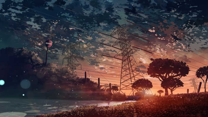 Anime, Scenery, Sunset, 4k, - Anime Landscape Wallpaper 4k - 3840x2160  Wallpaper 