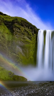 Iceland, Skogafoss, Waterfall, Rainbow - Skógafoss - 1080x1920 ...