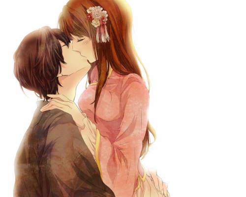 Kissing The Rain Train Station Couple Anime - Raining Hd Image Animation -  2048x1152 Wallpaper 