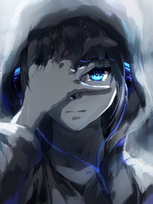 Anime Boy, Hoodie, Blue Eyes, Headphones, Painting - If I Killed Someone  For You - 600x800 Wallpaper 