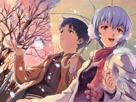 Neon Genesis Evangelion Rei And Shinji 1600x10 Wallpaper Teahub Io