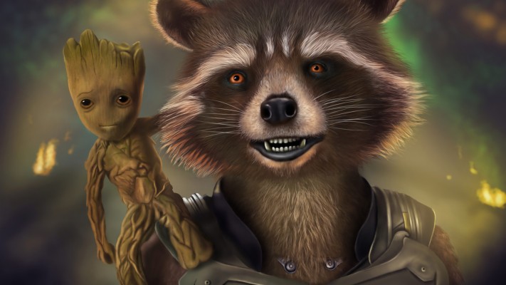 Baby Groot And Rocket 1440x2560 Wallpaper Teahub Io