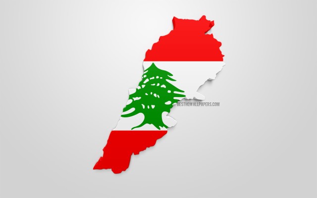 3d Flag Of Lebanon, Map Silhouette Of Lebanon, 3d Art, - Lebanese Flag ...