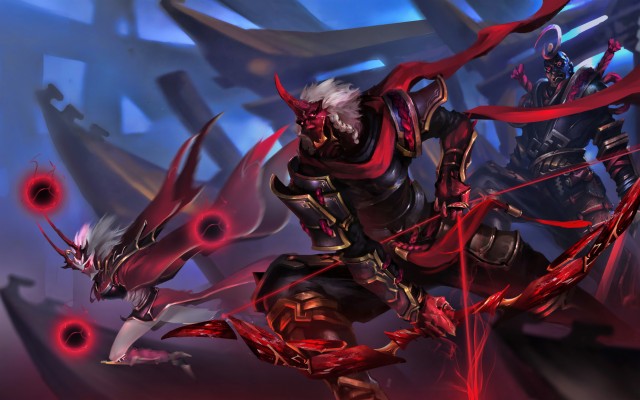 Syndra, Varus, Shen, Battle, Moba, League Of Legends - Blood Moon Varus ...