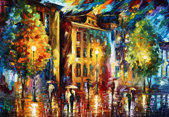 Leonid Afremov Night City - 900x625 Wallpaper - teahub.io