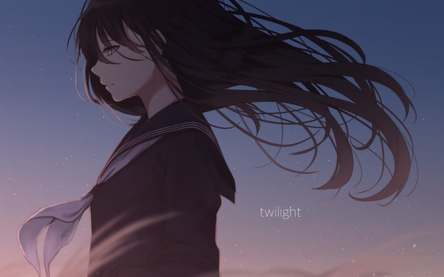 Anime Girl Sad School Uniform Windy Black Hair Dark Sad Anime Girl 1680x1050 Wallpaper Teahub Io