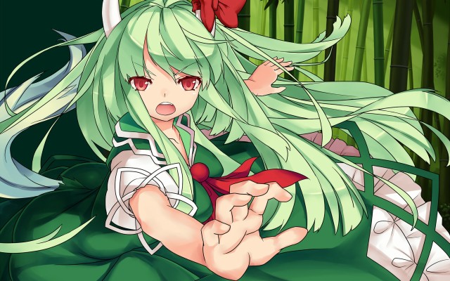 Angry Green Hair Anime Girl 19x10 Wallpaper Teahub Io